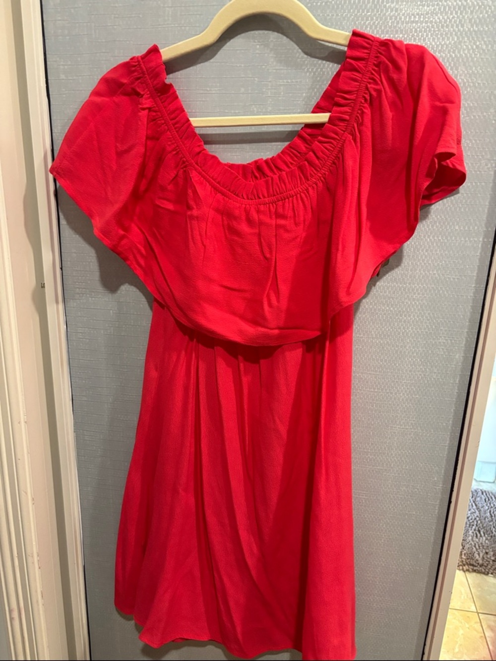HD in Paris Red Off-Shoulder Mini Dress
